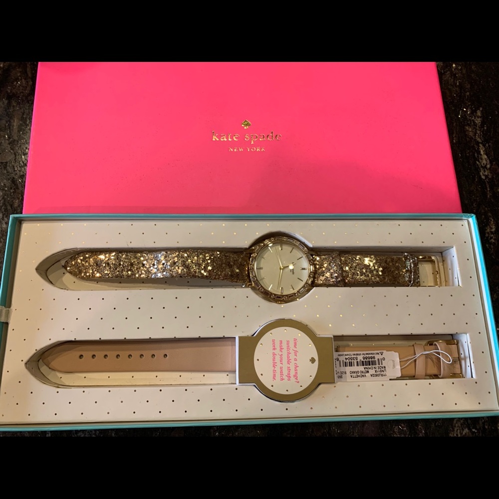 Kate Spade Metro Glitter Watch interchangeable GUC